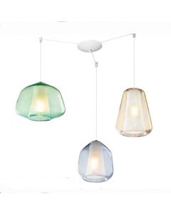 Lampada sospensione Double Skin 3L vetro ABG