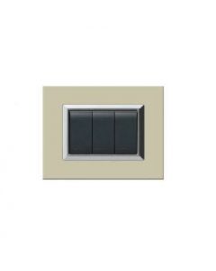 Marlanvil Qube placca 3P tortora cornice cromo