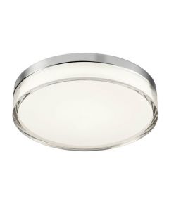 plafoniera led cromo ip44 frisbi 28cm