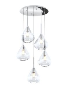 kona 5 luci vetro trasparente