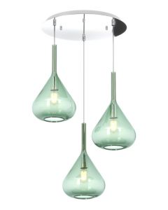 lampadario vetro verde