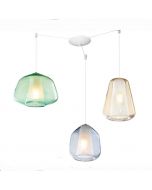 Lampada sospensione Double Skin 3L vetro ABG