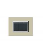 Marlanvil Qube placca 3P tortora cornice cromo