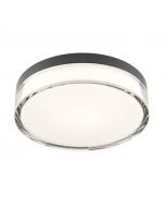 plafoniera nera frisbi ip44 23cm